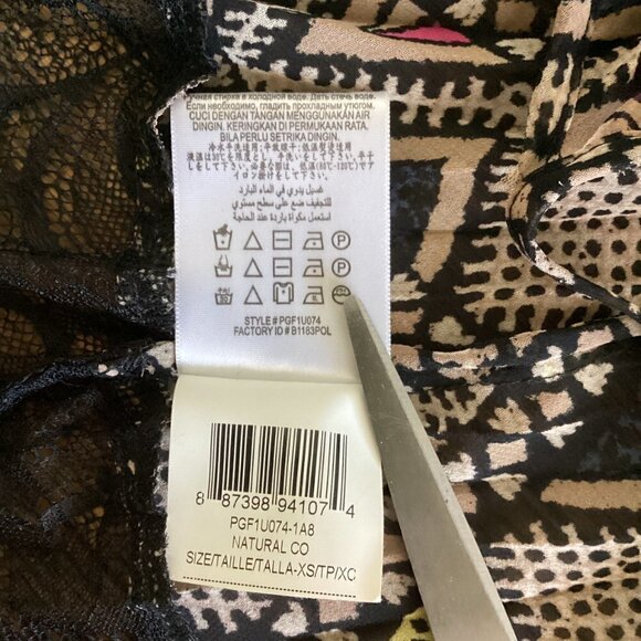 NWT BCBGeneration BOHO Chiffon Lace Tribal Swing Tank Top XS 148C - Picture 10 of 10